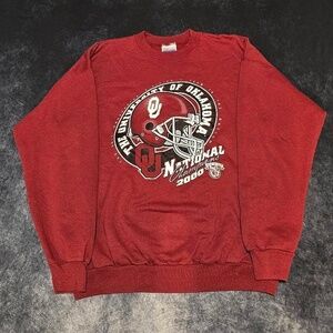 Oklahoma Sooners Crimson Y2K National Champions Crewneck Sweatshirt